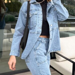 camisaco de jeans celeste
